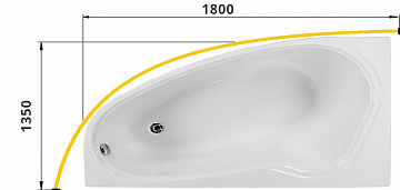 Карниз для ванны  дуговой 180x135 